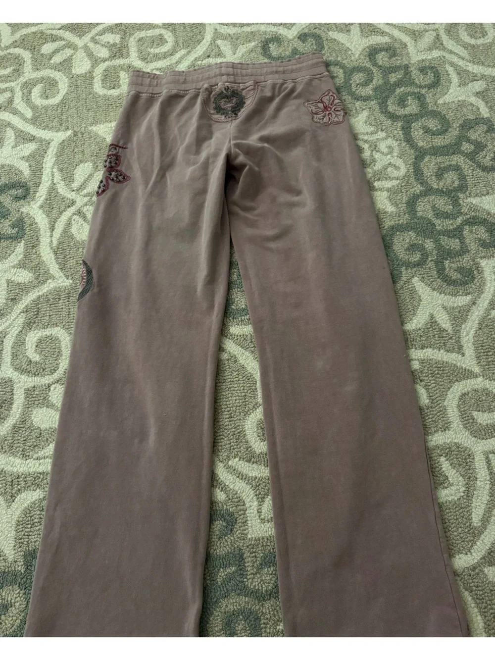 Vertigo Embroidered Hooded jacket  & Jogger Set Y2K - Dusty Mauve size M